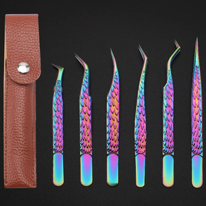 Fiber Pointed False Eyelash Extension Tweezers Lash Lift <b>Sets</b> Lash Perming Boot Tweezers 45 Degree Volume Lash Tweezers Lashing - Product Image 3