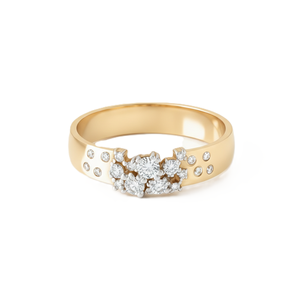 9K 10K 14K 18K Solid Gold Wedding Band Cluster Diamond <b>Statement</b> <b>Ring</b> Floral Cocktail <b>Ring</b> Wholesale Round Cut Lab Grown Diamond - Product Image 1