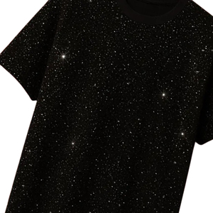 T-shirt Eyre Sports Wear de luxe entièrement pailleté, effet cristal brillant, logo personnalisé, streetwear tendance, haute qualité, unisexe - Product Image 4