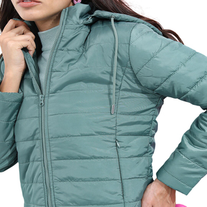 Chaqueta Acolchada Gruesa de Invierno con Capucha y Cremallera para Exteriores, Abrigo Casual Cálido, Cortavientos para Mujer, Venta al por Mayor OEM - Product Image 4