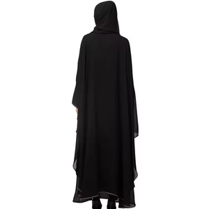 Prix de gros Nouvelles Abayas élégantes en coton Robes islamiques pour femmes musulmanes Tailles personnalisées Couleur bleue Longueur au sol Coupe évasée complète - Product Image 3