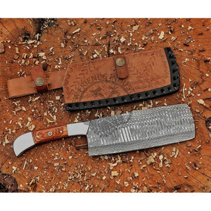 Brand New Edition Handmade Damascus Steel Chef Cleaver Knife w/Exotic Wood Handle 12" Extra Sharp Kitchen Tool Chopper Knife - Product Image 1