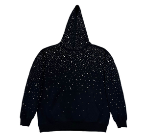 เสื้อฮู้ดผู้ชายสีดำประดับเพชรเทียม ทรงปกติ ผ้าถักโพลีเอสเตอร์ สไตล์ลำลอง ลายจุด สำหรับฤดูใบไม้ร่วง - Product Image 5