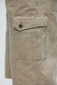 Mens Vintage Wash <b>Cargo</b> <b>Shorts</b> Casual Loose Fit Knee Length Utility <b>Shorts</b> with Flap Pockets Durable Cotton Blend Streetwear - Product Image 4