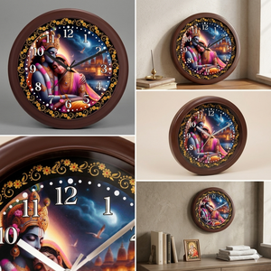 นาฬิกาแขวนผนังแบบสั่งทำพิเศษลายพระราชาคิริสนา พร้อมการพิมพ์ดิจิทัล - ของตกแต่งทางจิตวิญญาณที่สงบสุขสำหรับวันแม่และวันคริสต์มาส - Product Image 2