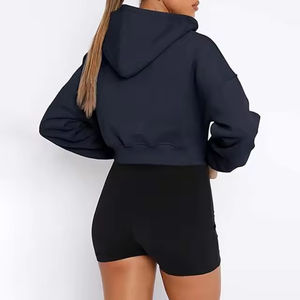Haut court à capuche 100 % coton de haute qualité, respirant, grande taille, pour femme, idéal pour la course en extérieur et l'entraînement - Product Image 4