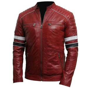 Veste d'hiver en cuir pour homme, col montant, manches longues, style décontracté, pour moto, vêtement d'extérieur, matière épaisse et douce, vente en gros - Product Image 3