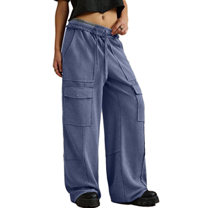 <b>Women's</b> High Waist Jogger <b>Leggings</b> Full Length Solid Color Stretch Knitted Pants With Pockets All Seasons Wear - Product Image 4