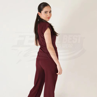 Combinaison médicale tissée pour femmes, manches courtes, fermeture éclair sur le devant, uniforme d'hôpital, poches, personnalisable, personnel médical FONILBEST SPORTS