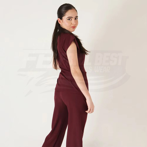 Women Medical <b>Scrubs</b> Jumpsuit Short Sleeve Zip Front Hospital <b>Uniform</b> With Pockets For Medical Staff - Product Image 2