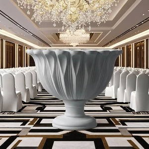 Jarrón de Flores Gigante de Fibra, Hecho a Mano, Ecológico, Resistente al Óxido, Diseño Zen Asiático, Forma de Trompeta Blanca, para Decoración de Bodas - Product Image 3