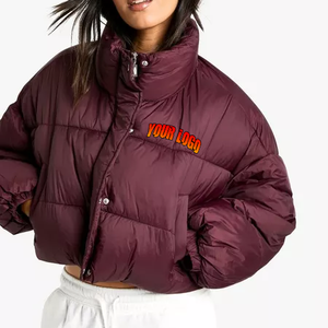 Wholesale New Custom Made Design Crop Body <b>Ladies</b> Puffer Jackets Duck Down Waterproof <b>Winter</b> Coat Thick - Product Image 4