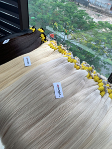 Prix de gros Extensions de cheveux vierges vietnamiens naturels pleine longueur 40cm 75cm Super Double Drawn décolorés teints noir blond - Product Image 3