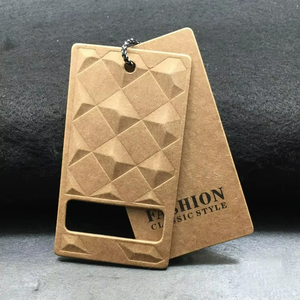 White Embossed Garment Hang <b>Tag</b> Cardboard Clothing Price <b>Tag</b> Rope <b>Tag</b> for Apparel Shoe Packaging - Product Image 2