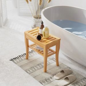 Tabourets de douche pour salle de bain avec étagère de rangement pratique - Product Image 2