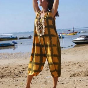 Nueva llegada Tie Dye sin mangas con cuello en V mono hasta el tobillo Vestido de playa para mujer - Product Image 1