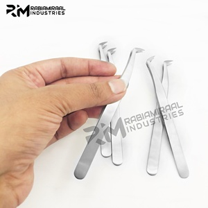 Pinzas RMI Silver Matt de 90 grados para extensión de pestañas, con logo, para creación de abanicos de visón, agarre firme - Product Image 5