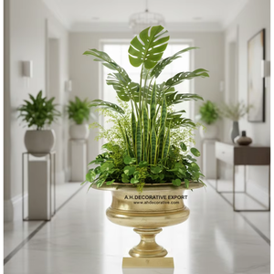 Luxury Modern Pink Floral in Silver Metal Geometric Vase for Wedding Living Room & <b>Office</b> <b>Decor</b> - Product Image 6