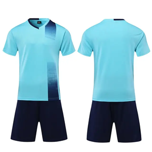 Top Selling <b>Soccer</b> Uniform V-neck Short Sleeve Elastic Waist Front Logo Quick Dry Breathable 100% Polyester - Product Image 6