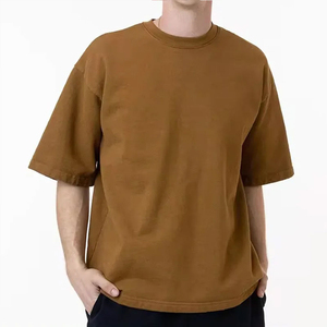 เสื้อยืดคอกลมแขนสั้นผู้ชายผ้าฝ้าย 100% แบบสั่งทำพิเศษ พิมพ์ลายยางนูน เป็นมิตรกับสิ่งแวดล้อม ระบายอากาศได้ดี ทรงปกติ มีกระเป๋าคู่ - Product Image 1