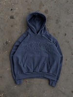 Sweat à capuche pull-over coupe classique de qualité supérieure, en molleton épais, avec design de patch lettré à bords bruts, pour l'hiver, écologique et respirant, vente en gros
