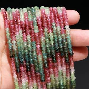 Perles de pierre précieuse en tourmaline lisse multicolores de haute qualité de 14 pouces pour la fabrication de bijoux, fournitures en gros - Product Image 3