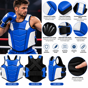 Protector de Pecho para Boxeo, Protector Corporal para Entrenamiento, Sparring, Artes Marciales, Equipo de Boxeo - Product Image 5