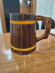 Handmade Eco-Friendly <b>Wood</b> Beer Mug Dark Natural Tankard Unique Design Modern Collectible Gift <b>Barrel</b> Cup by Taqi Craft - Product Image 4