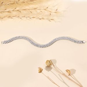 Lab Grown Diamond Marquise Tennis Bracelet Leaf Style Diamond Bracelet White Gold Bridal Bracelet Wedding Jewelry <b>Gift</b> for Women - Product Image 3