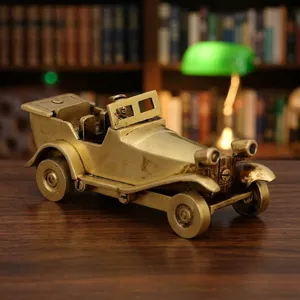 Brass Vintage Open <b>Car</b> Figurine Showpiece Classic Antique Finish Decorative Statue for Home Office Centre <b>Table</b> - Product Image 3