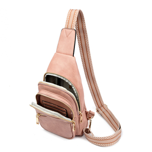 Bolso de pecho minimalista, bolso de hombro con cierre de cremallera, microfibra, cuero sintético, marrón, duradero, uso diario, todas las estaciones - Product Image 6