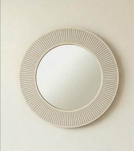 Bone Inlay Round <b>Gold</b> Finish Embossed <b>Framed</b> Wall <b>Mirror</b> Modern Customized Diwali Home Decorative 4.0 mm Thickness - Product Image 1