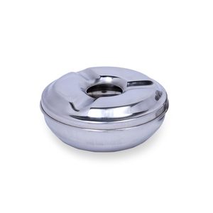 Cendrier en acier inoxydable avec couvercle, porte-cendres pour la maison, le bureau, le bar, accessoires pour fumeurs, argent - Product Image 1