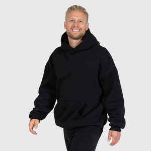 Sweat à capuche oversize en molleton de coton et polyester avec double capuche, poche et poignets côtelés pour un style streetwear décontracté - Product Image 1