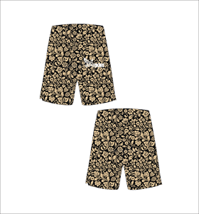 Pantalones Cortos de Baloncesto con Diseño Floral Negro y Dorado Personalizados, Ropa Deportiva de Malla Transpirable Premium para Entrenamiento y Estilo Urbano - Product Image 1