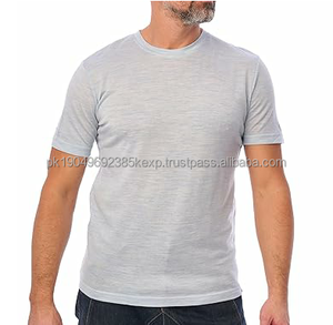 T-shirts pour hommes de haute qualité, col rond, manches courtes, coupe ample, couleur bleu uni, de haute qualité, pour l'automne, t-shirt de sport - Product Image 4