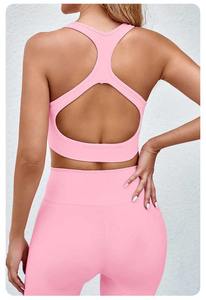 Conjunto Deportivo Seamless para Mujer, Top Deportivo y Pantalones Cortos, Diseño Sólido, Venta al Por Mayor, Conjunto de 2 Piezas - Product Image 5