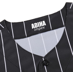 Camiseta de Béisbol Personalizada Negra y Blanca de Malla de Primera Calidad, Camisetas Azules con Cuello en V, Logotipo Personalizado, Diseño Personalizado, Béisbol de Alta Calidad - Product Image 2