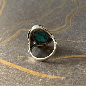 Feather Design Natural <b>Turquoise</b> <b>Ring</b> (5.9 Grams) for Gift Occasions oval-shaped <b>turquoise</b> - Product Image 3