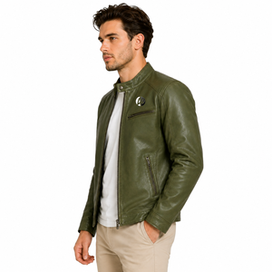 Chaqueta de cuero para hombre con estilo, que combina suavidad, comodidad, calidad duradera, detalles refinados y un atractivo moderno para el uso diario informal. - Product Image 4