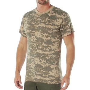 Camisetas de Camuflaje con Cuello Redondo para Hombre, 100% Algodón, Manga Corta, Corte Ajustado, Transpirables, para Senderismo y Actividades Tácticas - Product Image 1