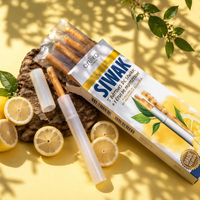 Bâtonnets de Miswak aux Herbes Premium, Lot de Cinq, Saveur Citron, Nettoyant Dentaire Naturel pour l'Hygiène Buccale Quotidienne et des Gencives Saines