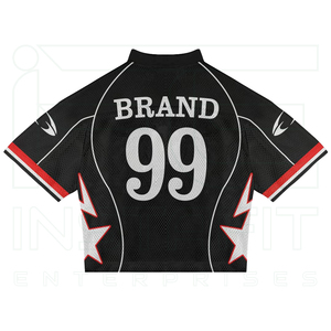 เสื้อฟุตบอลชายสีดำแบบซับลิเมชั่น MOQ ต่ำ เสื้อฟุตบอลวินเทจ เสื้อยืดตาข่ายผู้ชาย เสื้อฟุตบอลเรโทร เสื้อยืดกีฬาโอเวอร์ไซส์ - Product Image 3