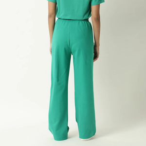 2026 <b>Women</b> Teal Flare Pants Elastic Waist Wide Leg <b>Lounge</b> <b>Trousers</b> Soft Stretch Fabric Casual Relaxed Fit Daily Wear Athleisure - Product Image 3