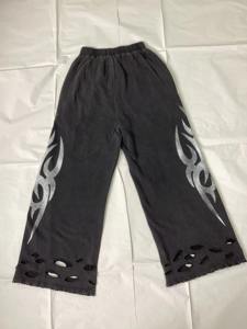 Pantalon de survêtement vintage ample en molleton 100 % coton, coupe large, délavé à l'acide, effet usé, évasé, personnalisé par le fabricant - Product Image 3