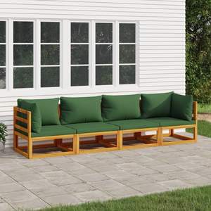 Conjunto de Muebles de Jardín con Cojines Verdes - Product Image 1