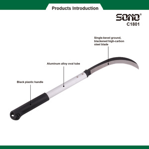 Sono C1801เหล็กคาร์บอนสูงสีดำใบเคียวเดียวมีดอลูมิเนียมอัลลอยด์และที่จับพลาสติก - Product Image 2