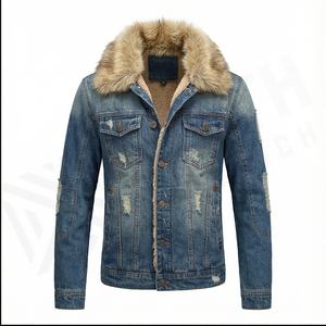 Streetwear décontracté pour hommes et femmes veste en jean bleu taille col à capuche tissu léger coupe décontractée pour l'hiver vente en gros - Product Image 2