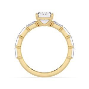 Anillo de Compromiso Radiante de Oro Rosa de 10K con Diamantes Cultivados en Laboratorio con Corte Baguette y Esmeralda, 2.32 CTW, Joyería de Lujo para Boda - Product Image 6