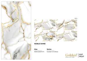 Azulejos de Porcelana para Piso y Pared con Aspecto de Mármol Blanco con Vetas Doradas Dynasty Luxe de 600x1200 mm, GVT, PGVT - Product Image 3
